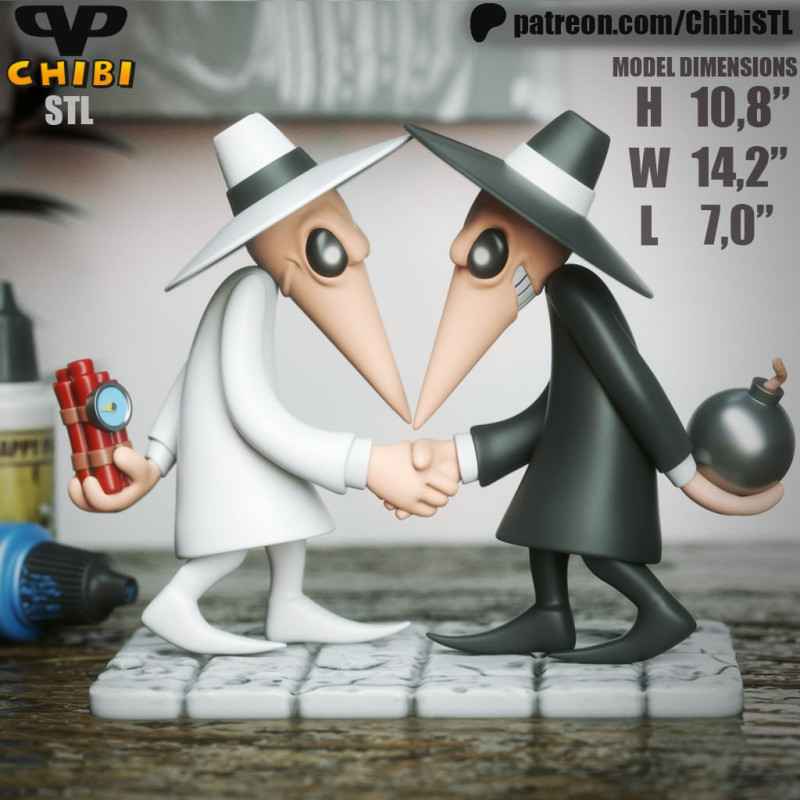 Chibi Spy vs Spy STL Collection - Cartoon 3D Print Files