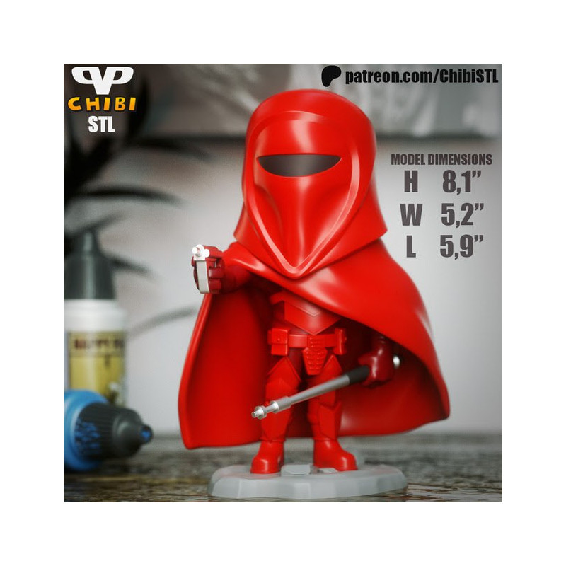 Chibi Imperial Guard 8K STL Figure - 3D Print Model