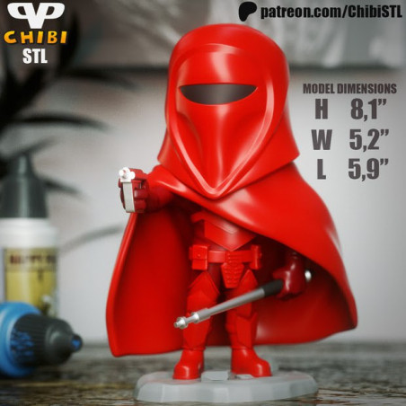 Chibi Imperial Guard 8K STL Figure - 3D Print Model