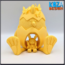 Chick in Easter Egg 3D Print – Print-in-Place Easter Decor STL