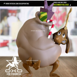 Figura 3D de Natal do Grinch e Max