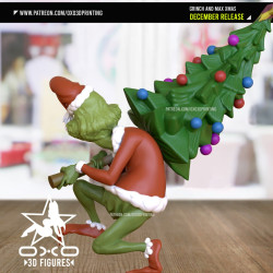 Figura 3D de Natal do Grinch e Max