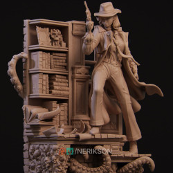 Laura, a Detetive: Diorama 3D Pré-Suportado