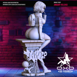 Spider-Gwen STL | Imprima Gwen Stacy Roupa Casual em 3D