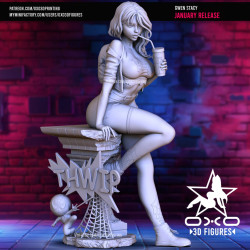Spider-Gwen STL | Imprima Gwen Stacy Roupa Casual em 3D