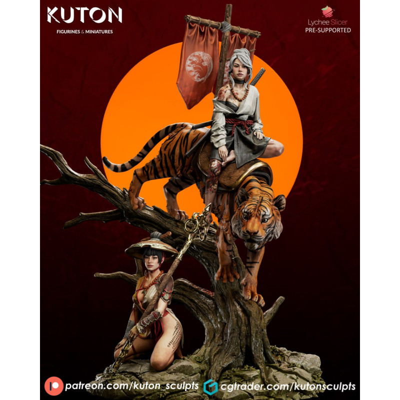 Kohana X Raion: 3D Print Samurai Figurine Model