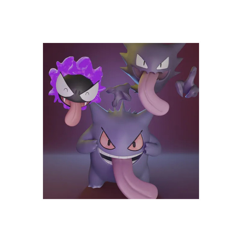 Imprima em 3D: Modelos Pokemon Gastly, Haunter & Gengar Imprima em 3D: Modelos Pokemon Gastly, Haunter & Gengar