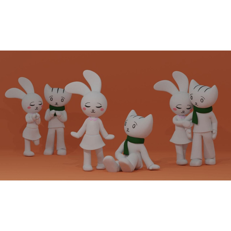 Bunny Cat 3D Models: Adorable 3D Print Set