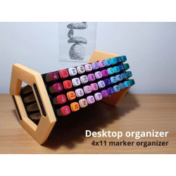 Organizador Hexagonal para Marcadores 3D 4x11 - Design Prático