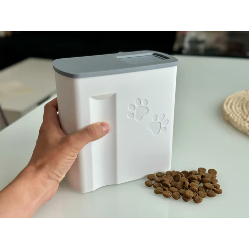 Modelo 3D Pote para Ração - Tampa Deslizante