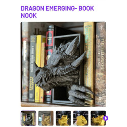 Book Nook Dragão - Decoração Fantasia Impressão 3D