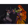Starfire vs Blackfire 3D Models - DC Collectibles