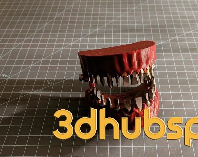 3D Model Realistic Teeth Bit Holder Download STL Unique Dental-Inspired Tool Organizer for Workshops