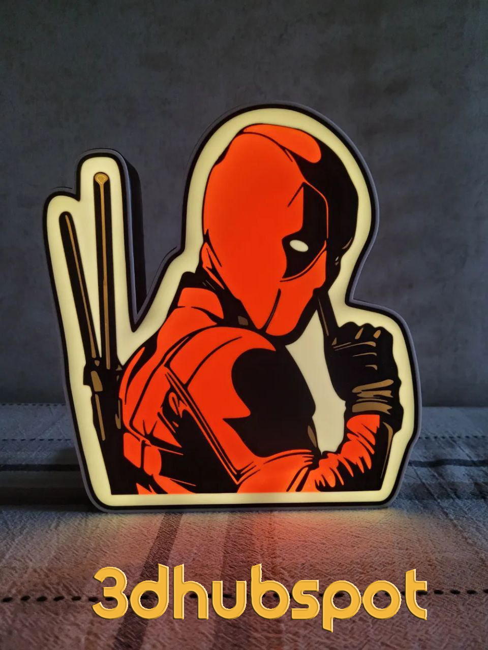 Deadpool 3D Printable Light Box - Illuminated Marvel Fan Art STL Download