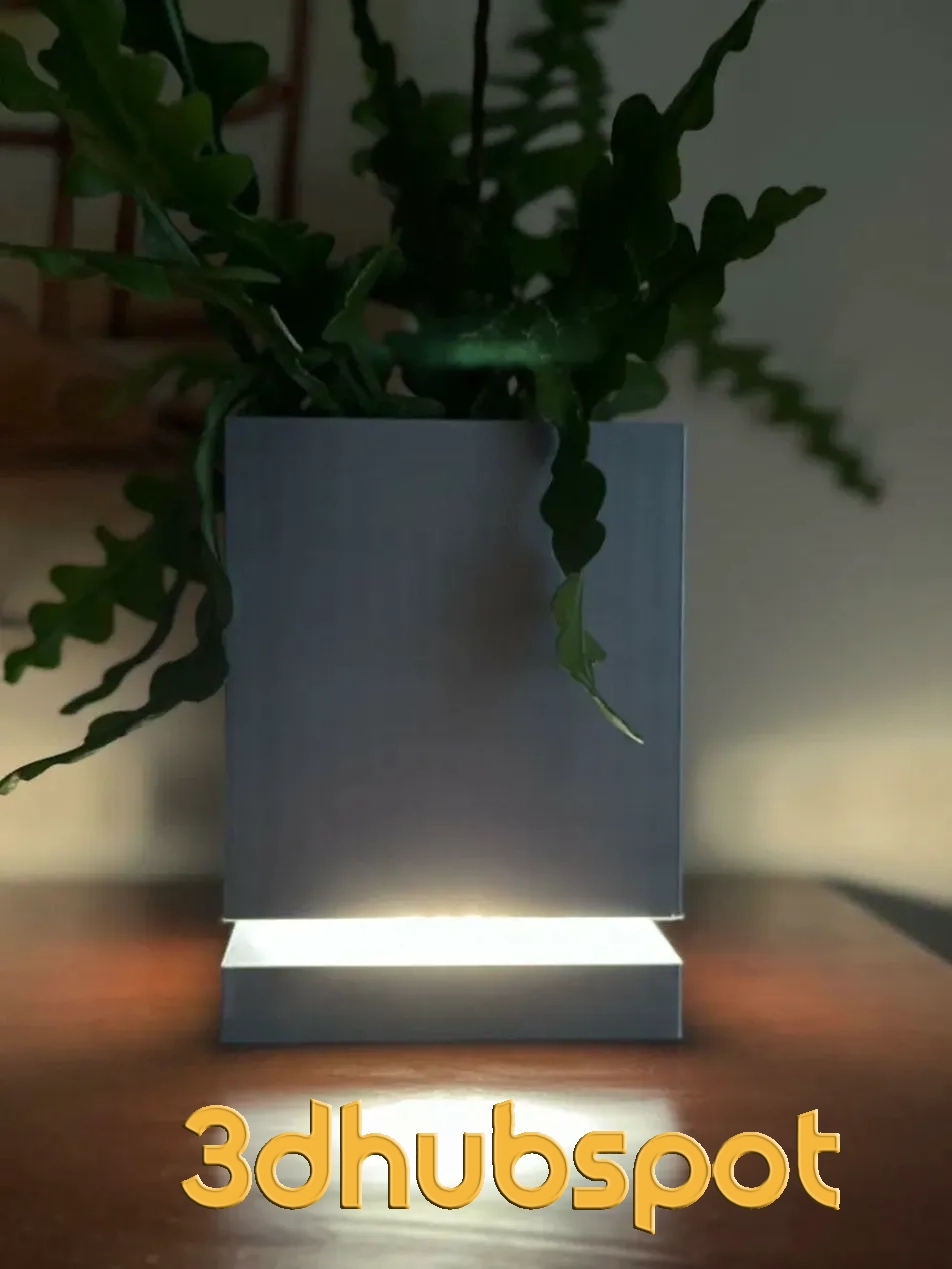 3D Printable LED Planter Lamp - Modern Home Decor Light