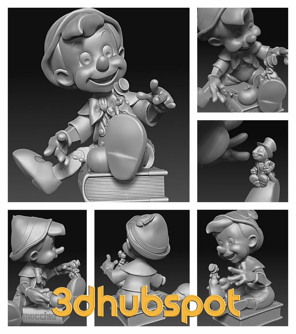 3D Printable Pinocchio Figurine - Detailed Classic Disney Character Statue