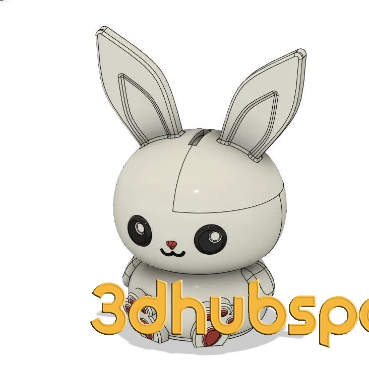 3D Model Cute Bunny Coin Bank Download STL - Adorable Animal Piggy Bank for Kids and Collectors