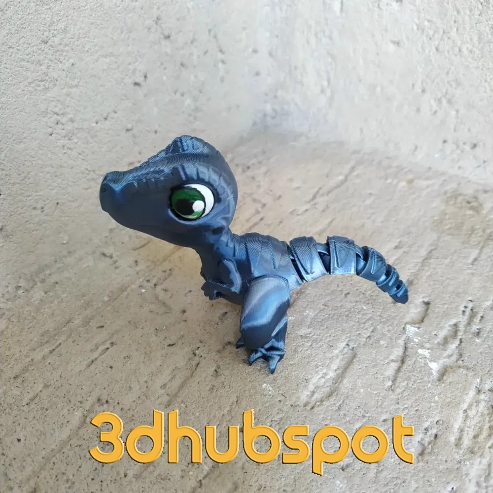 3D Printable Articulated Baby Velociraptor - Cute Dinosaur Toy Download STL