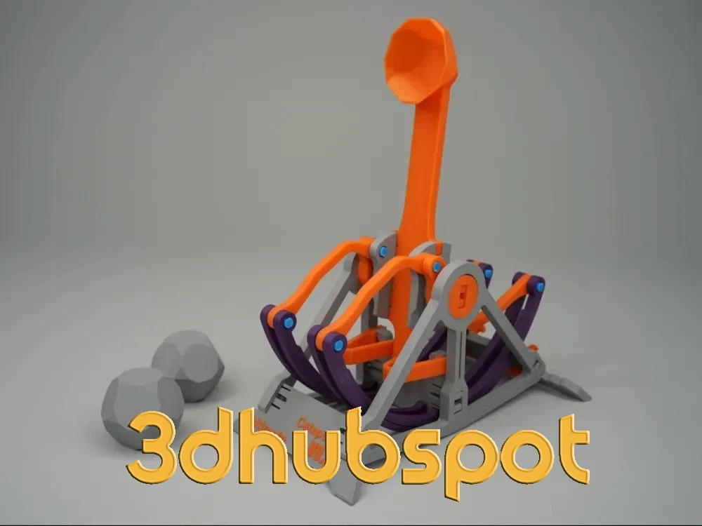 3D Model DIY Desktop Catapult Kit STL - Educational STEM Toy for Physics and Engineering Learning