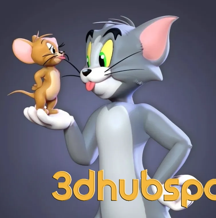 Tom and Jerry 3D Printable Figurine - Classic Cartoon Duo Model STL Download