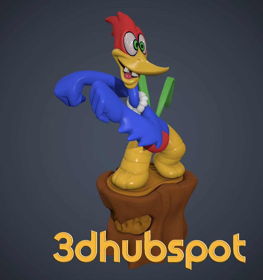 Woody Woodpecker 3D Printable Figurine - Classic Cartoon Character Model STL Download