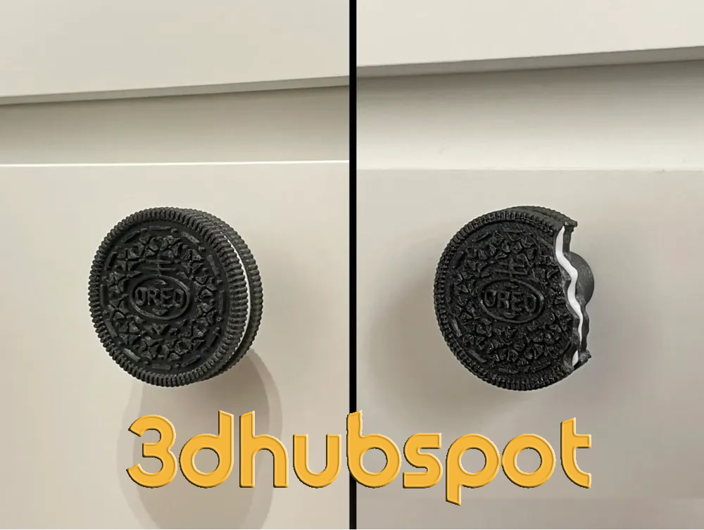 OREO Cookie 3D Printable Drawer Handle - Custom Kitchen Hardware STL Download