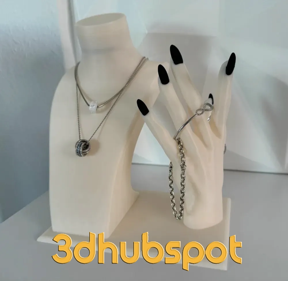 3D Printable Elegant Jewelry Display Stand - Necklace and Ring Holder Download STL