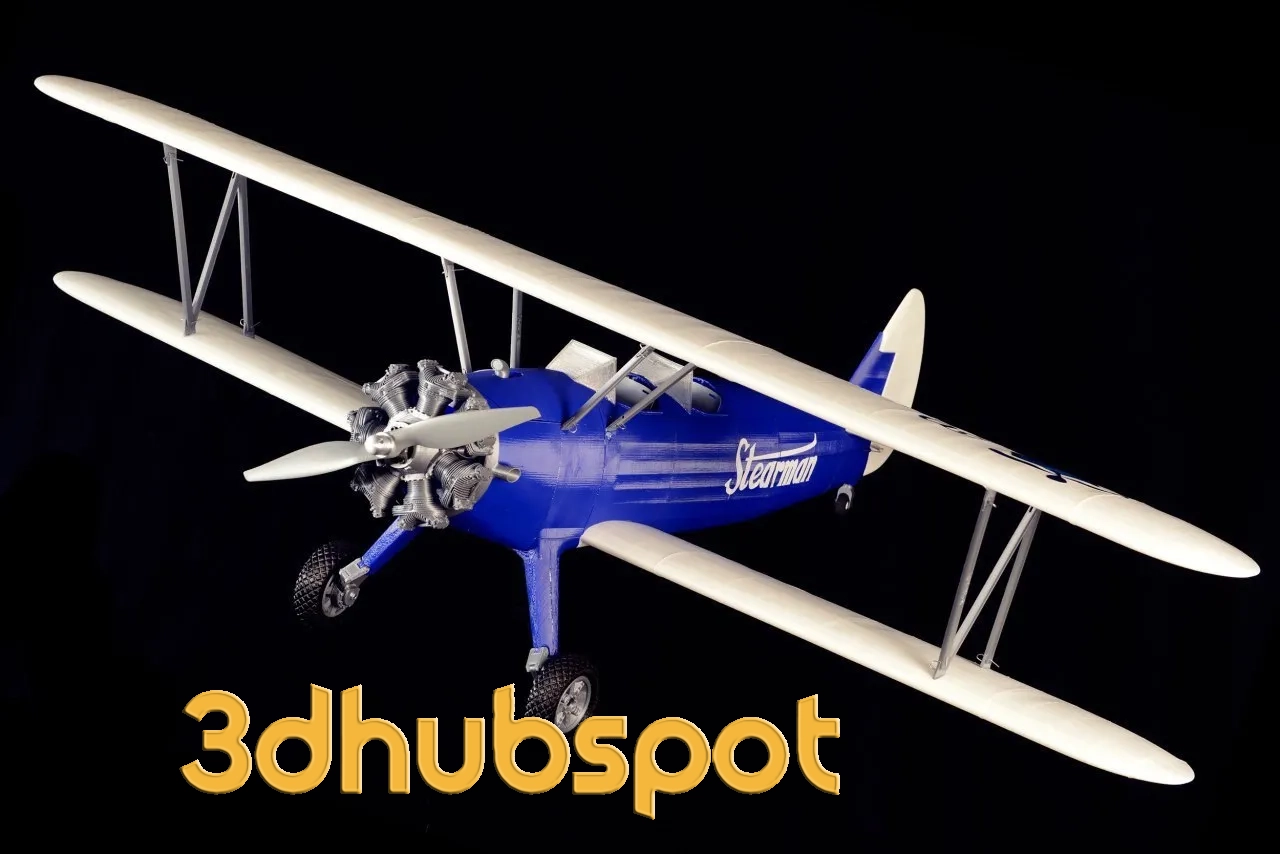 Stearman PT-17 Kaydet 3D Printable Biplane Model - WWII Trainer Aircraft Replica STL Download