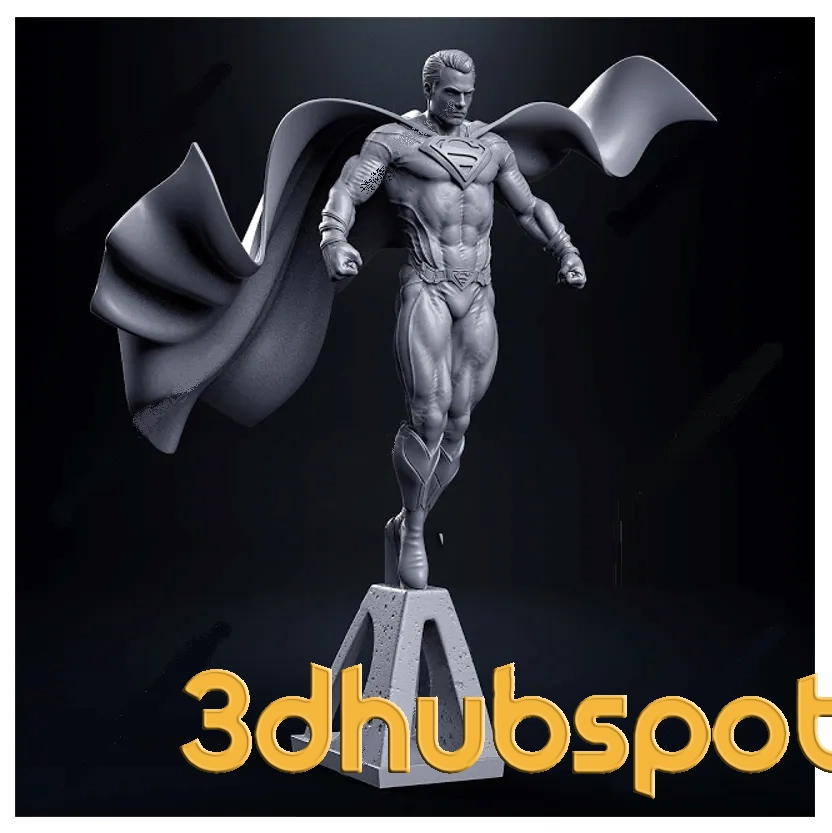 Superman Dynamic 3D Printable Statue - DC Comics Superhero Model STL Download