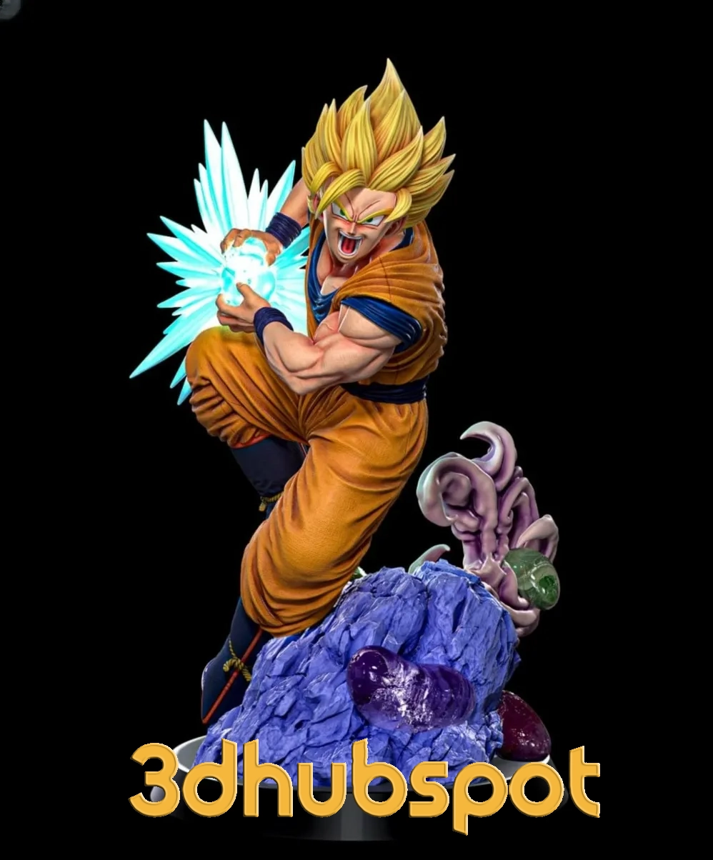 Goku Super Saiyan 3 Special 3D Printable Statue - Dragon Ball Z Collectible Model STL Download