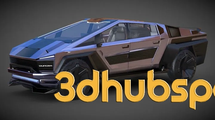 Quadra Cybertruck Cyberpunk 2077 3D Printable Model - Futuristic Vehicle Replica STL Download